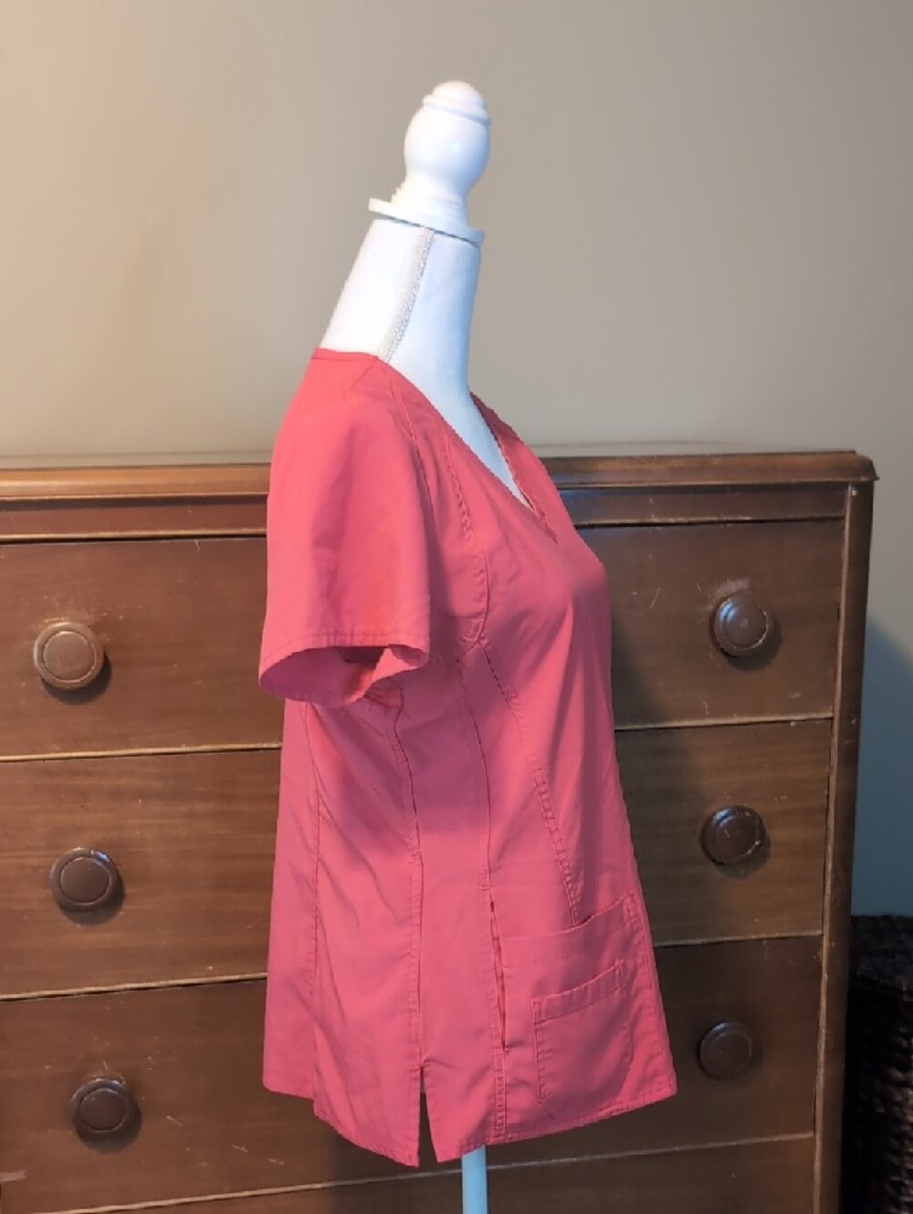 ACTIVATE by med couture scrub hospital top coral stretch fit M - Picture 4 of 12